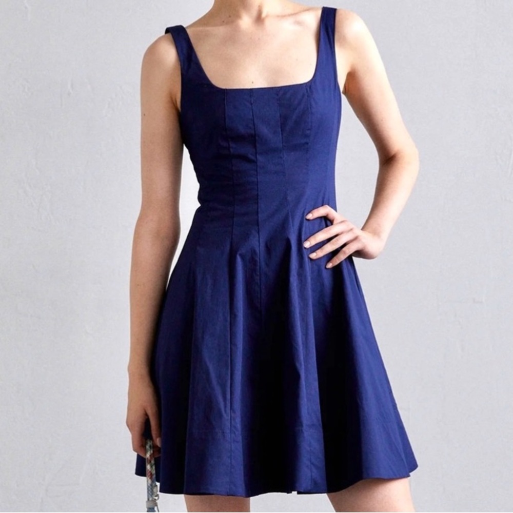 🌺🎉HP🎉🌺 NWT Staud Wells Mini Dress Navy